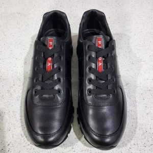Prada Men's Black Leather Runners Size US 10